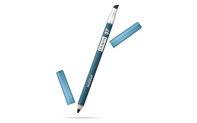 Pupa Milano Multiplay Eye Pencil - Creamy, Blendable Eyeliner With Smudge Tip - Create Long Wearing, Glamorous Intensity - Smooth, Lasting Color Liner For Waterline Or Lid - 57 Petrol Blue - 0.04 Oz