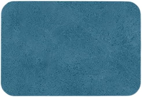 Bathroom Mat Quick Dry, Bathroom Rugs Non Slip Washable Thin Absorbent Bath Mat Fits Under Door Bathroom Floor Mat Perfect for Bath, Shower, or Sink 16"x24" Denim Blue