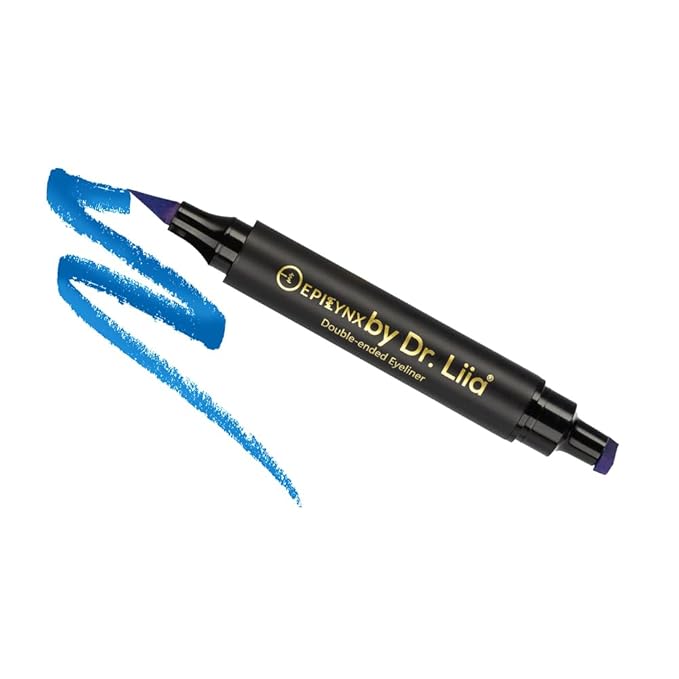 Waterproof Eyeliner - Double-Ended, Long-Lasting Liquid Eyeliner Pen with Precision Tip for Smooth Application - Smudge-Proof, Hypoallergenic, Vegan & Gluten-Free Eye Liner, 2mL Blue