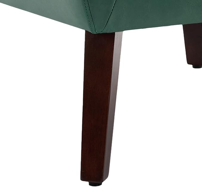 UIXE Faux Leather Accent Chair, Modern Arm Club Chair Upholstered Armchair for Living Room, Comfy Single Sofa Seats Button Tufted Reading Seating, Green