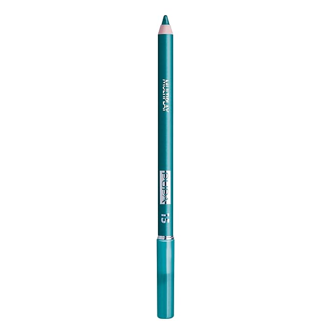 Pupa Milano Multiplay Eye Pencil - Creamy, Blendable Eyeliner With Smudge Tip - Create Long Wearing, Glamorous Intensity - Smooth, Lasting Color Liner For Waterline Or Lid - 15 Blue Green - 0.04 Oz