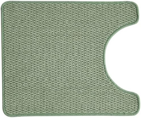 U-Shaped Toilet Rug, Thin Washable Non-Slip Absorbent Quick Dry Low Pile Mat, Sage Green 20"x24"