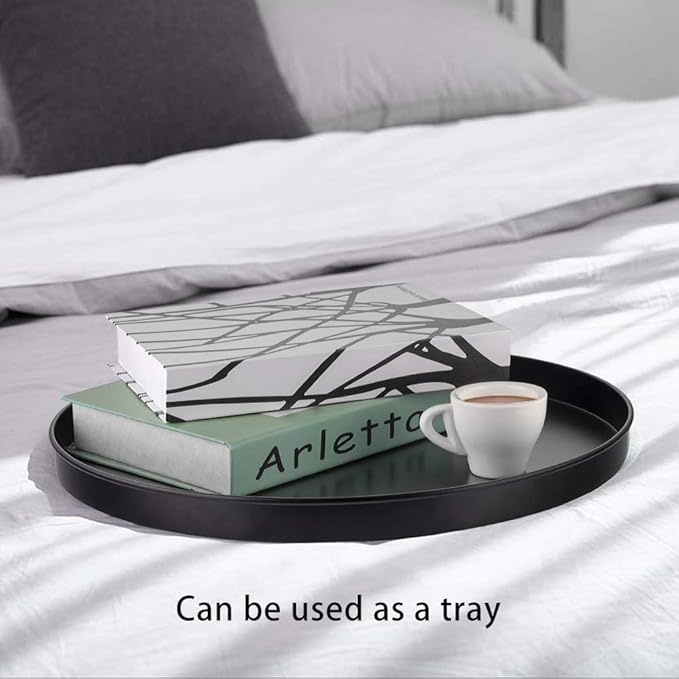 EKNITEY Small Side End Table - Metal Side Table Waterproof Small Sofa Coffee Side Tables Bedroom Indoor Outdoor with Removable Tray for Living Room Bedroom Balcony and Office