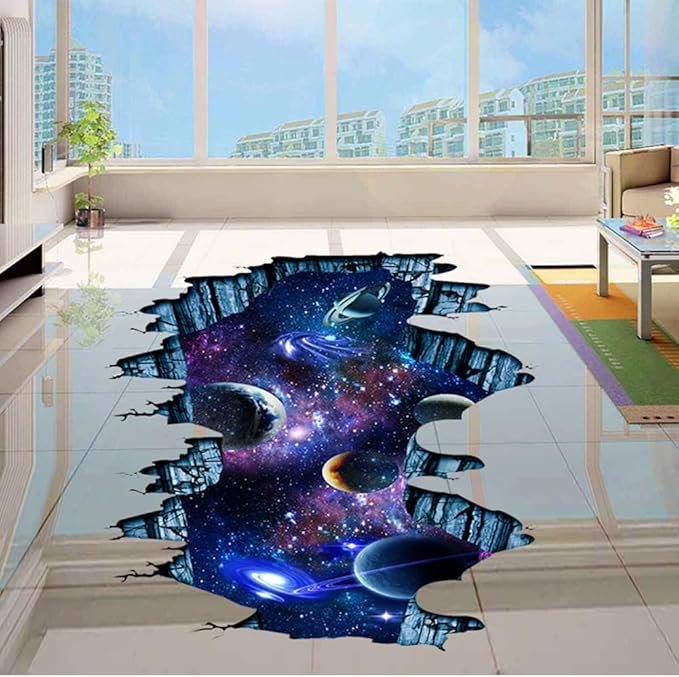 Quanhaigou Galaxy Wall Sticker,Space Wall Decal,Planet Wallpaper Decoration Decor