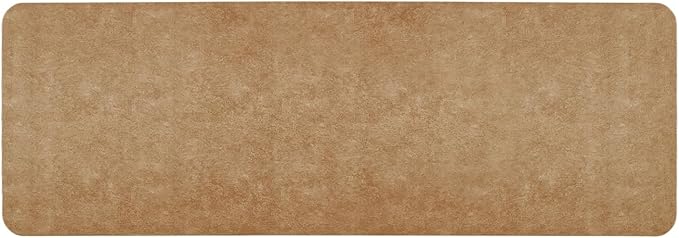 Bathroom Mat Quick Dry, Bathroom Rugs Non Slip Washable Thin Absorbent Bath Mat Fits Under Door Bathroom Floor Mat Perfect for Bath, Shower, or Sink 24"x70" Camel