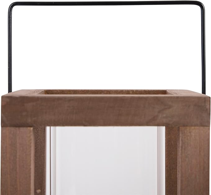 Zingz & Thingz Wooden Candle Lanterns, Decorative Light Home Decor, 9" Tall, Rustic Garden