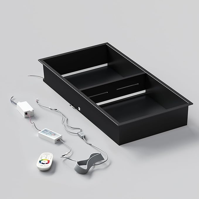 Stainless Steel Shower Niche 12" X 24", No Tile Needed Wall Niche with RGB Led Light, Recessed Shower Shelf for Bathroom Storage Over Mount Installation, Matte Black