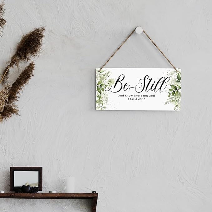 Be Still And Know That I Am God Prayer Room Decor Rustic Bible Verse Sign Scripture Printed Wood Sign Wall Art Religious Gifts Faith Based Gifts