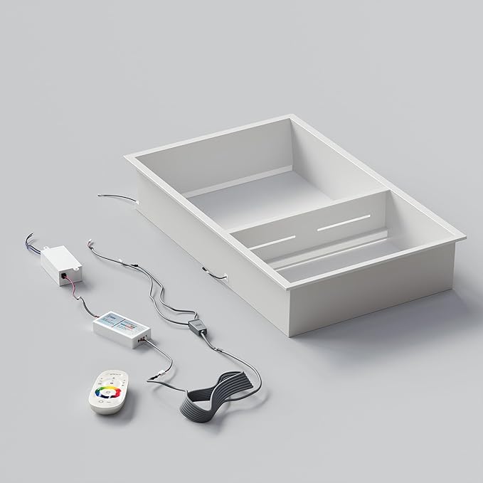 Stainless Steel Shower Niche 12" X 18", No Tile Needed Wall Niche with RGB Led Light, Recessed Shower Shelf for Bathroom Storage Over Mount Installation, Matte White