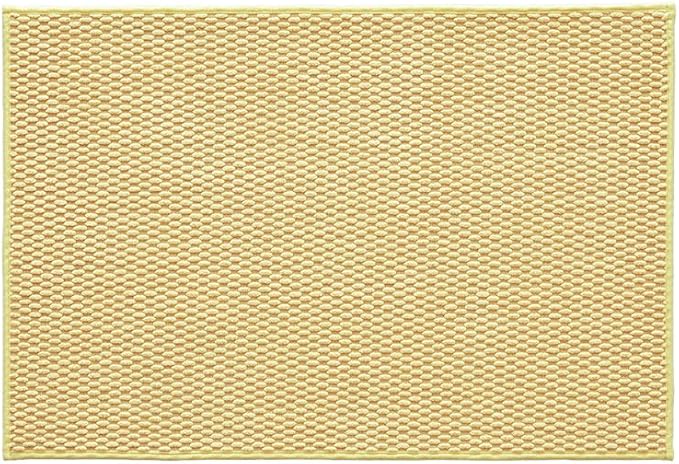 Bathroom Rugs Non Slip Washable, Super Absorbent Thin Bath Mat Quick Dry Low Pile Bathroom Rug, Yellow 24"x36"