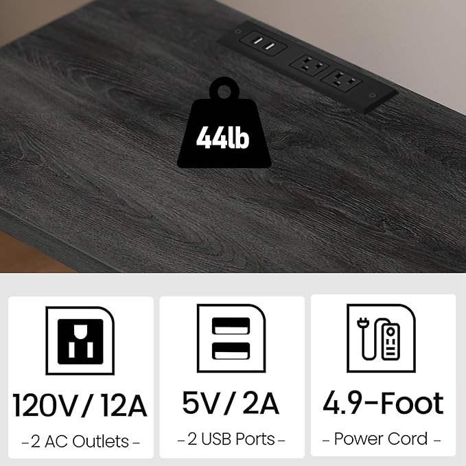 TUTOTAK End Table with Charging Station, Small Side Table with Outlets, Nightstand Bedside Table, 2-Tier Storage Shelf for Small Space, Living Room, Bedroom, Charcoal Grey TB01BY040