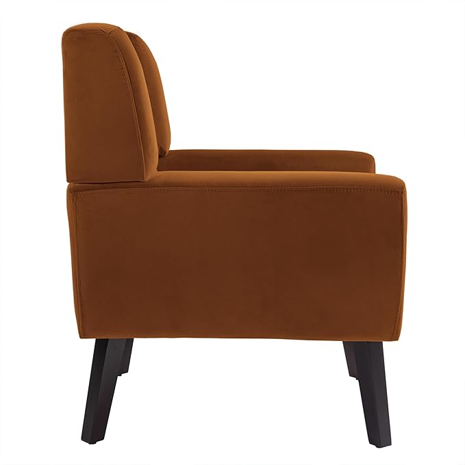 UIXE Accent Chairs Set of 2, Velvet Upholstered Armchair for Living Room, Modern Club Arm Chairs Comfy Single Sofa Button Tufted Bedroom Reading Seat - Orange