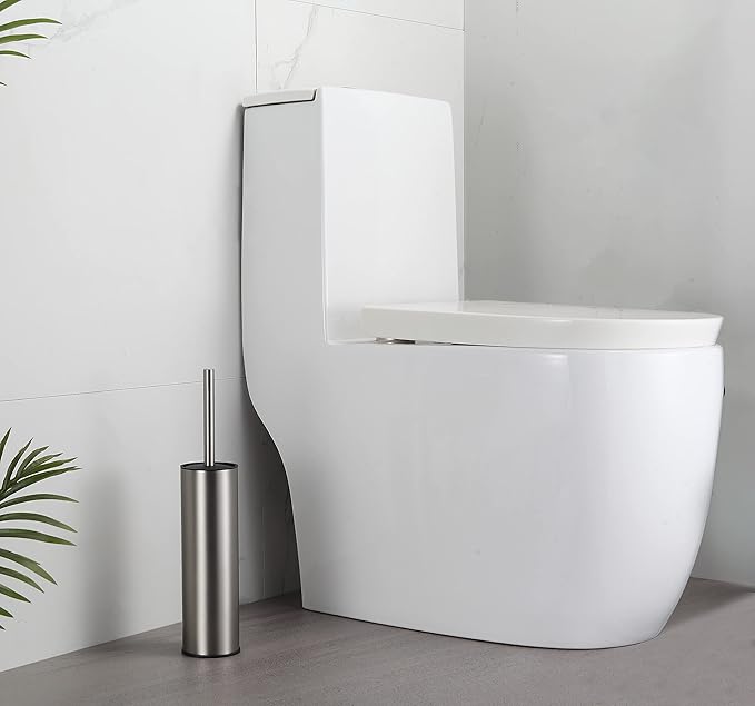BGL Toilet Brush and Holder,Stainless Steel Toilet Brushes for Bathroom with Holder, Toilet Bowl Brush and HolderBrushed Nickel