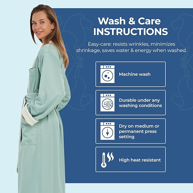 Terry Lined Microfiber Hotel Robe - Luxury Spa Bathrobe by Monarch/Cypress