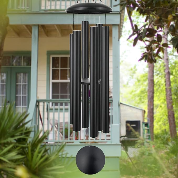 ASTARIN 60" Extra Large Wind Chimes Outside Metal WindChimes with Deep Tone, Outdoor Bass Windchimes for Patio Balcony Garden Yard Decoration,Black
