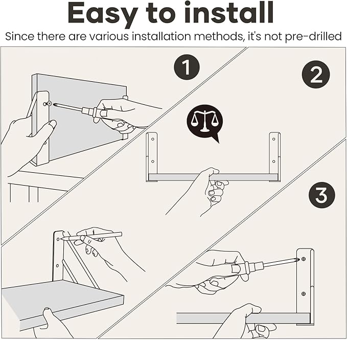 BAYKA Floating Shelves for Bedroom Decor, Wall Shelves for Storage, Wall Mounted Rustic Wood Floating Shelf for Books,Corner Shelf for Bathroom,Kitchen,Living Room(Black and Gold,Set of 4)