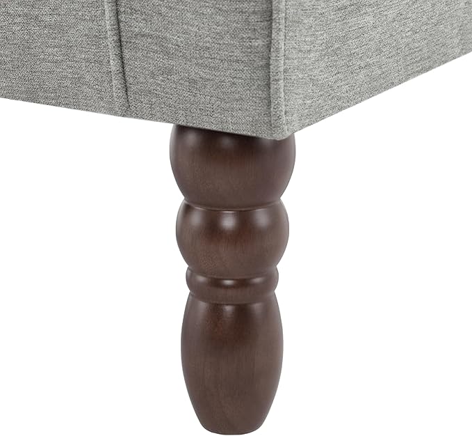 UIXE High Back Accent Chairs Set of 2, Upholstered Armchair in Fabric, Retro Wingback Arm Chair for Living Room, Comfy Single Sofa Bedroom Reading Seat with Solid Wood Legs - Light Gray