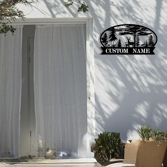 Personalized Hunting Metal Signs Outdoor - Custom Deer Antler Wall Art, Last Name Signs for Home, Rustic Cabin & Lodge Decor, Housewarming Gifts - MADE IN USA