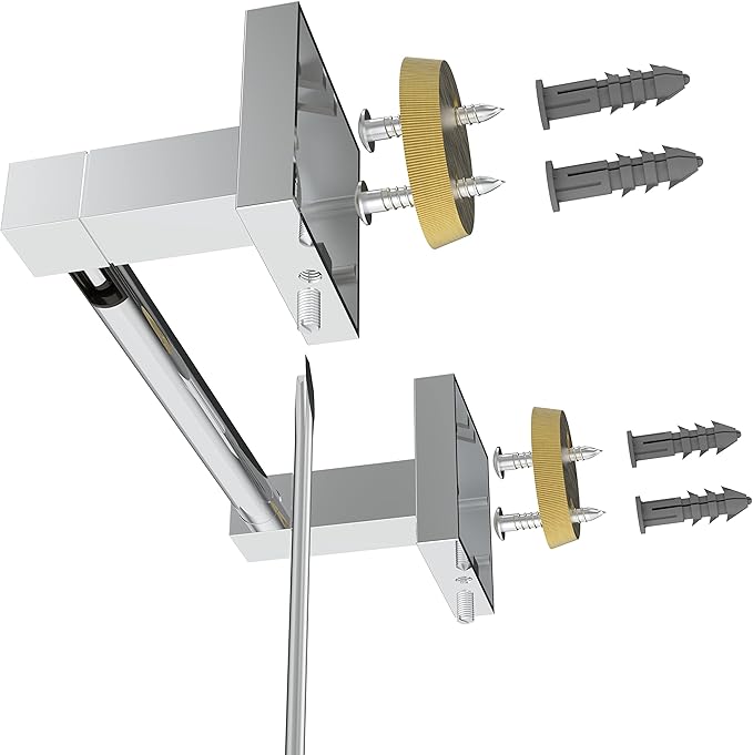 Ruacq Toilet Paper Holder Chrome Double Post Pivoting Square Tissue Holders Roll Holder Hangers Toilet Paper Stand Stainless Steel and Zinc Alloy Modern Wall Mounted