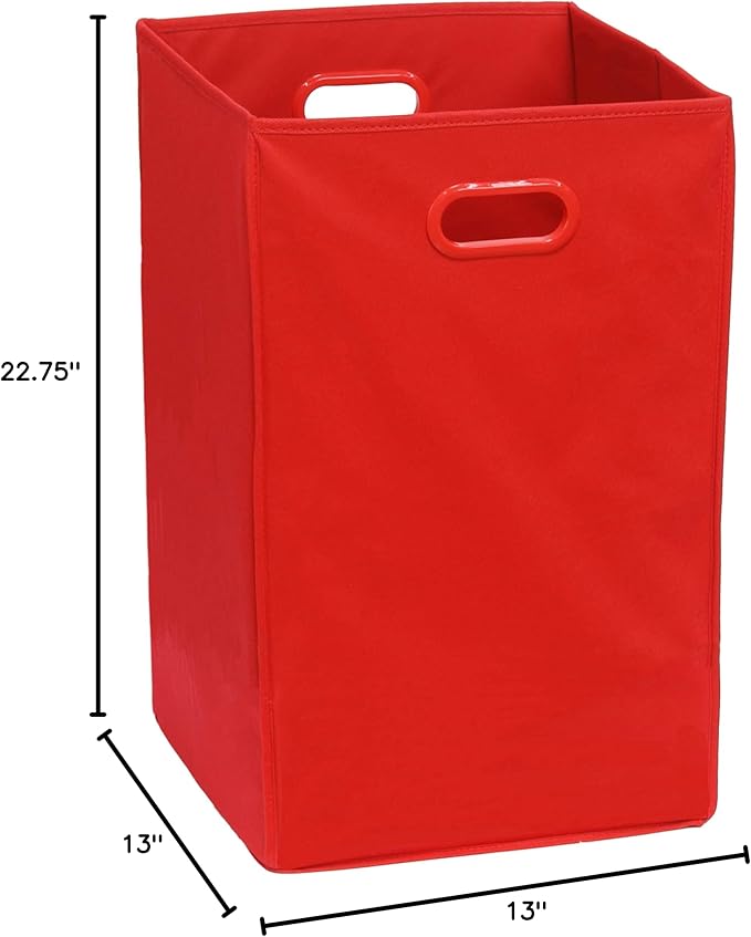 Simple Houseware Foldable Closet Laundry Hamper Basket, Red