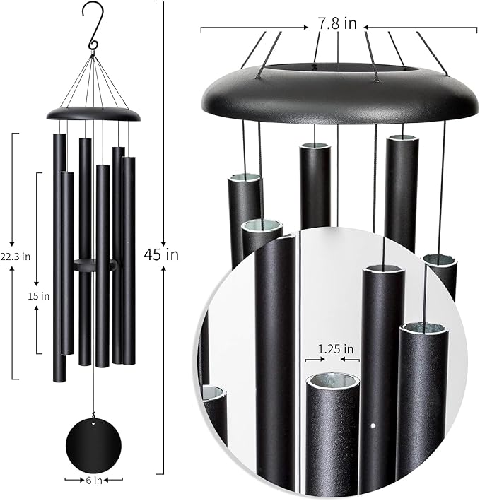 Wind Chimes for OutsideDeep Tone, 45 in Large Wind Chimes Outdoor, Wind Chime Gifts for mom/Grandma, Christmas, Garden Décor