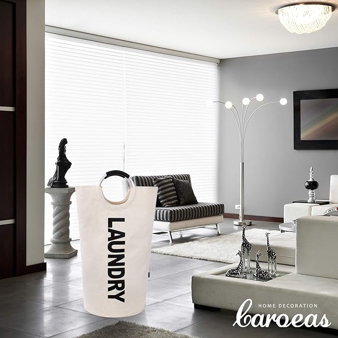 Caroeas 90L Laundry Basket (13 Colors), Waterproof Laundry Hamper, Laundry Bag with Padded Handles, Clothes Hamper, Collapsible Laundry Basket Easy Storage