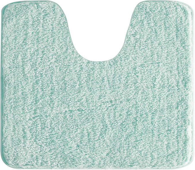 Suchtale Non Slip Bath Mat - Soft Microfiber Shaggy Bath Rug, Machine Washable, Thick Plush U Shape, Water Absorbent (20 x 24, Aqua)