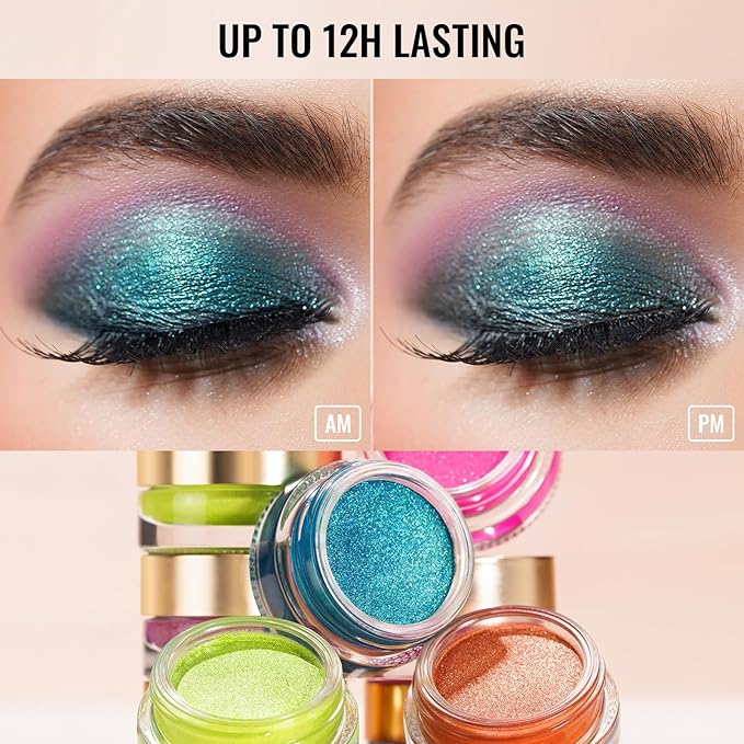 Oulac Shimmer Cream Eyeshadow also for Highlighter Blendable Eye Shadow Waterproof&Long Lasting with Moisturizing Formula Soft Shimmer Eye Make-up,Vegan & Cruelty-Free,6g P07