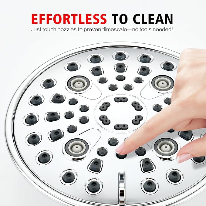 sumerain Tub and Shower Faucet Set with 6-Setting Shower Head, Modern Wall Mounted Tub Shower Systems with Valve and Trim Kit,Chrome