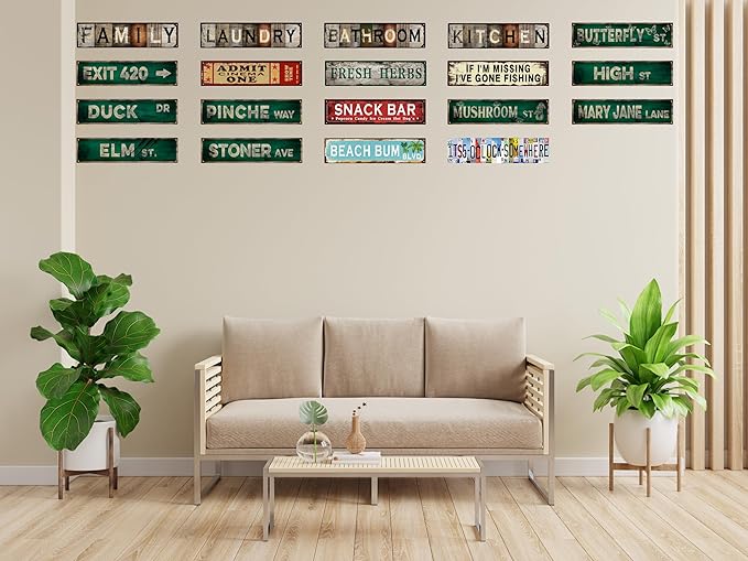 Vintage Tin Sign Retro Metal Bathroom Signs Stylish Wall Art Plaques Gift for Home Decor Bathroom Kitchen and Gothic Wall Decor or as a Classic Poster 16x4 in