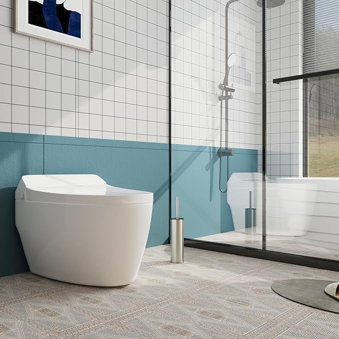 Toilet Brush and Holder,Stainless Steel Toilet Brushes for Bathroom with Holder 2pack Brushed Nickel