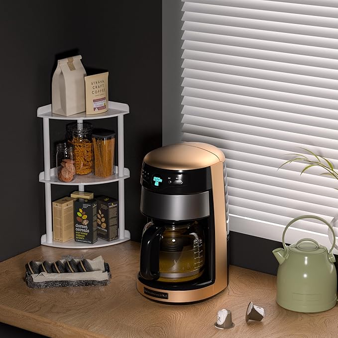 3 Tier Countertop Corner Organizer Shelf 7x7x15.7 Inch, White Countertop Acrylic Bathroom Corner Shelf, Vanity Storage Organizer for Cosmetics, Toiletries