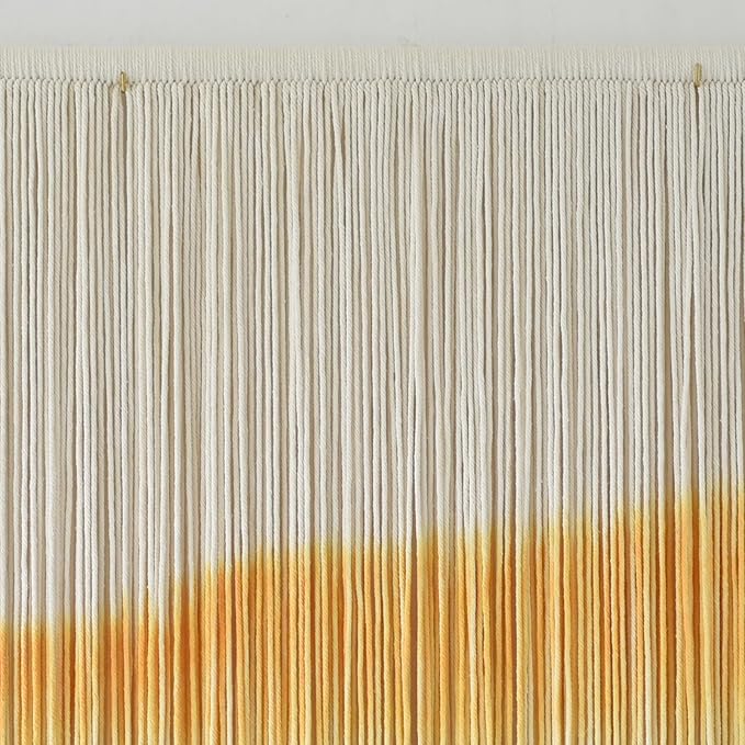 Flber Macrame Wall Hanging Extra Large Dip-Dyed Coastal Tapestry Boho Wall Decor for Living Room Bedroom Above Couch 57" W x 35" L