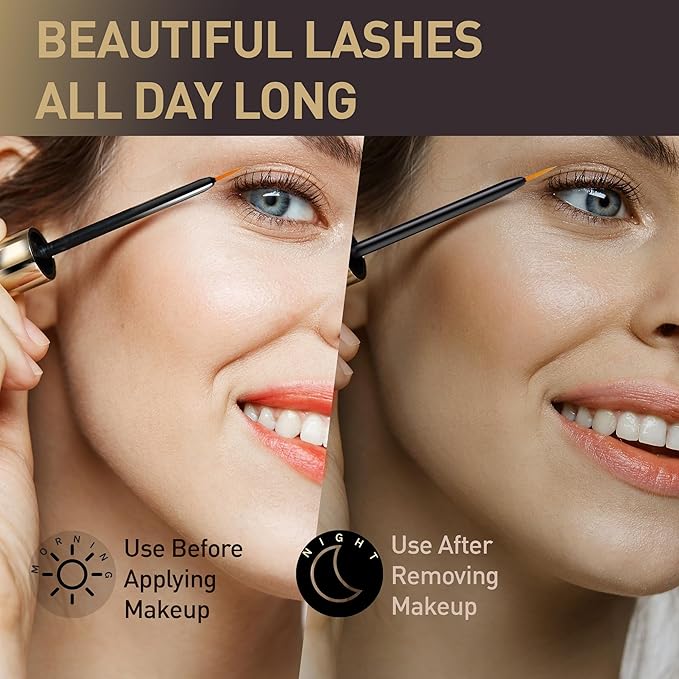 Premium Lash Serum for Eyelash Growth: 5ml Rapid Growth Advanced Eye Lash Serum With Irritation-Free Formulate for Natural Lashes and Eyebrows - Boost, Longer, Thicker, Fuller Lashes