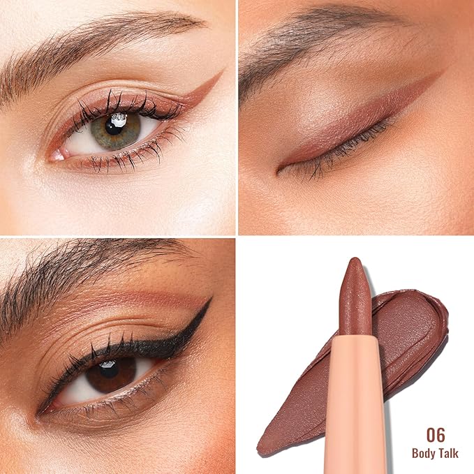 Oulac Brown Eyeliner Pencil, Waterproof Retractable Eye Liners Pen, Smooth and Creamy Eye Makeup for Precision Application Vegan & Cruelty-Free, 06 Body Talk