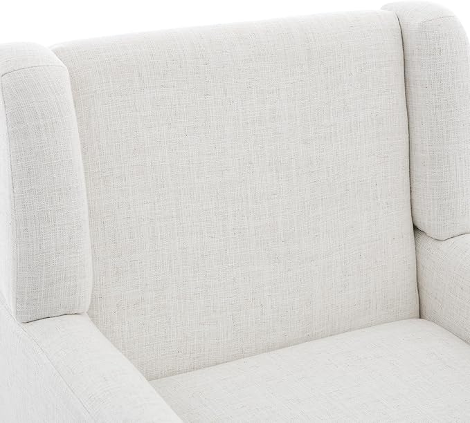 UIXE Accent Chair, Fabric Upholstered Armchair for Living Room, Comfy Arm Chair Single Sofa Bedroom Side Reading Seat - Flax Beige