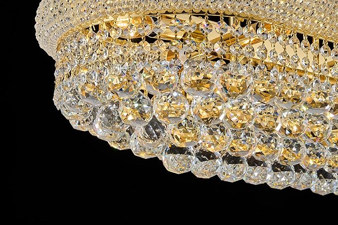 Rectangular Crystal Chandeliers for Dining Room,10 Lights Adjustable Height Oval Crystal Ceiling Light Fixture for Kitchen Island, Gold Finish, L36''