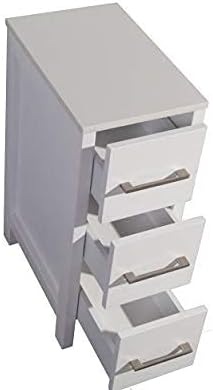 Vanity Art 12 Inch Bathroom Cabinet 3 Dove-Tailed Drawers with Engineered Marble Top Side Storage Organizer Freestanding Single Vanity VA3112-W