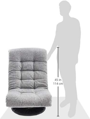 Amazon Basics Swivel Foam Lounge Chair with Headrest, Floor-Compatible, Adjustable, Gaming, 26.3D x 23.5W x 13.7H in, Grey
