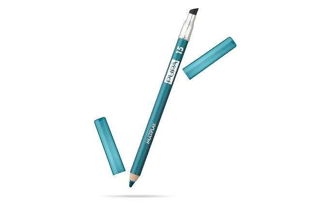 Pupa Milano Multiplay Eye Pencil - Creamy, Blendable Eyeliner With Smudge Tip - Create Long Wearing, Glamorous Intensity - Smooth, Lasting Color Liner For Waterline Or Lid - 15 Blue Green - 0.04 Oz