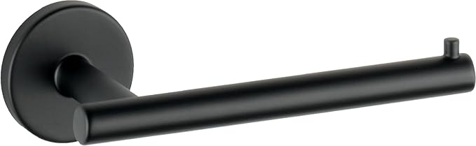 Delta Trinsic (1-Pack) Toilet Paper Holder Matte Black Tissue Roll Holder for Bathroom Organization and Storage Single Post Toilet Tissue Holder Wall Bathroom Accessories 75950-BL