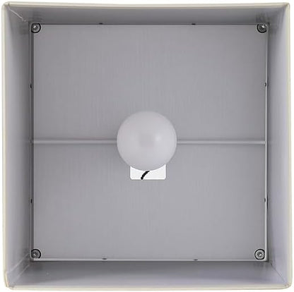 SUNMORY Shelf Floor Lamp with 3-Way Dimmable LED Bulb, Modern Square Standing Lamp with Shelves and White Shade, Corner Display Bookshelf Lamp for Living Room and Bedroom(White)