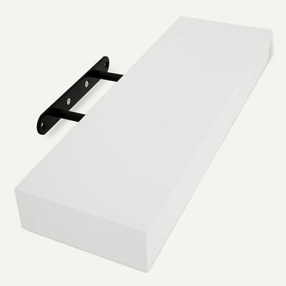 Amazon Basics Wood Floating Wall Shelves, Pack of 3, White, 15.8" x 5" x 1.8"