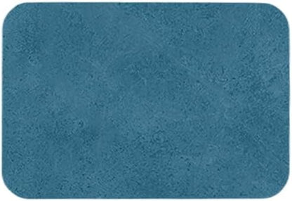 Bathroom Mat Quick Dry, Bathroom Rugs Non Slip Washable Thin Absorbent Bath Mat Fits Under Door Bathroom Floor Mat Perfect for Bath, Shower, or Sink 16"x24" Denim Blue