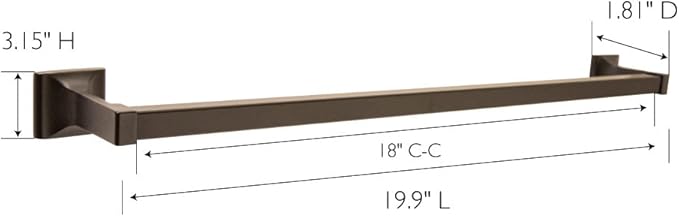 Design House 539205 Wall-Mounted Millbridge Bath Accessories, 18-inch Towel Bar, Oil Rubbed Bronze