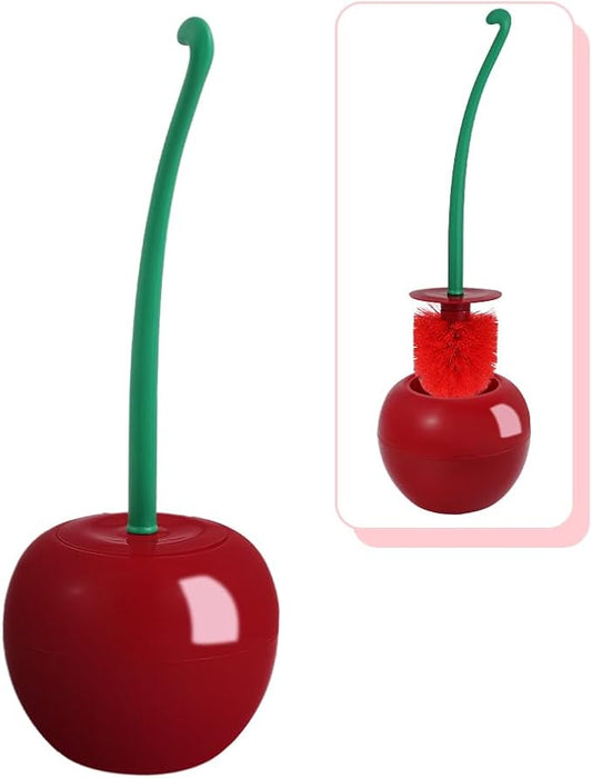 Cherry Toilet Brush, Cute Toilet Bowl Cleaners Brush and Holder Set, Unique Fruit Bathroom Decor Supplies and Fun Bathroom Accessories.