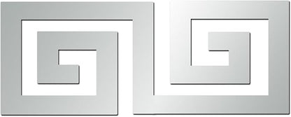 15 Pcs DIY Geometric Shape Acrylic Decorative Mirror Stickers Removable Adhesive Wall Mirror Décor for Living Room Home Background (Silver，3.15 * 7.87inches)