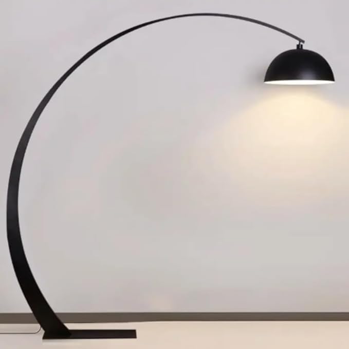 Prismatica | Half Arc Metal Floor Lamp with Brushed Finish | Modern Look for Living Room