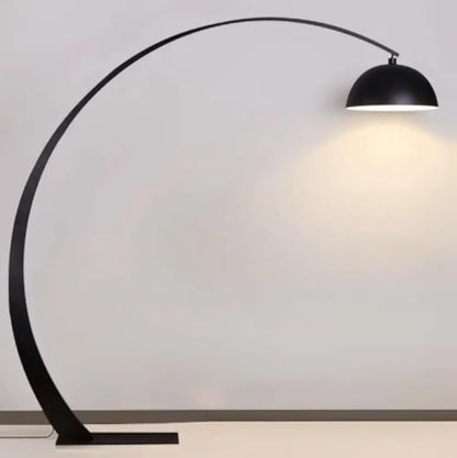Prismatica | Half Arc Metal Floor Lamp with Brushed Finish | Modern Look for Living Room