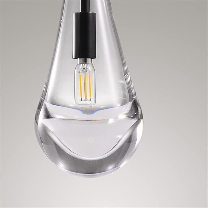 Raindrop Pendant Lights, Modern Black Pendant Lights for Kitchen Island, Dining Room Light Fixture Raindrop Chandelier, Chandelier for Living Room Hallway, Including The Bulb